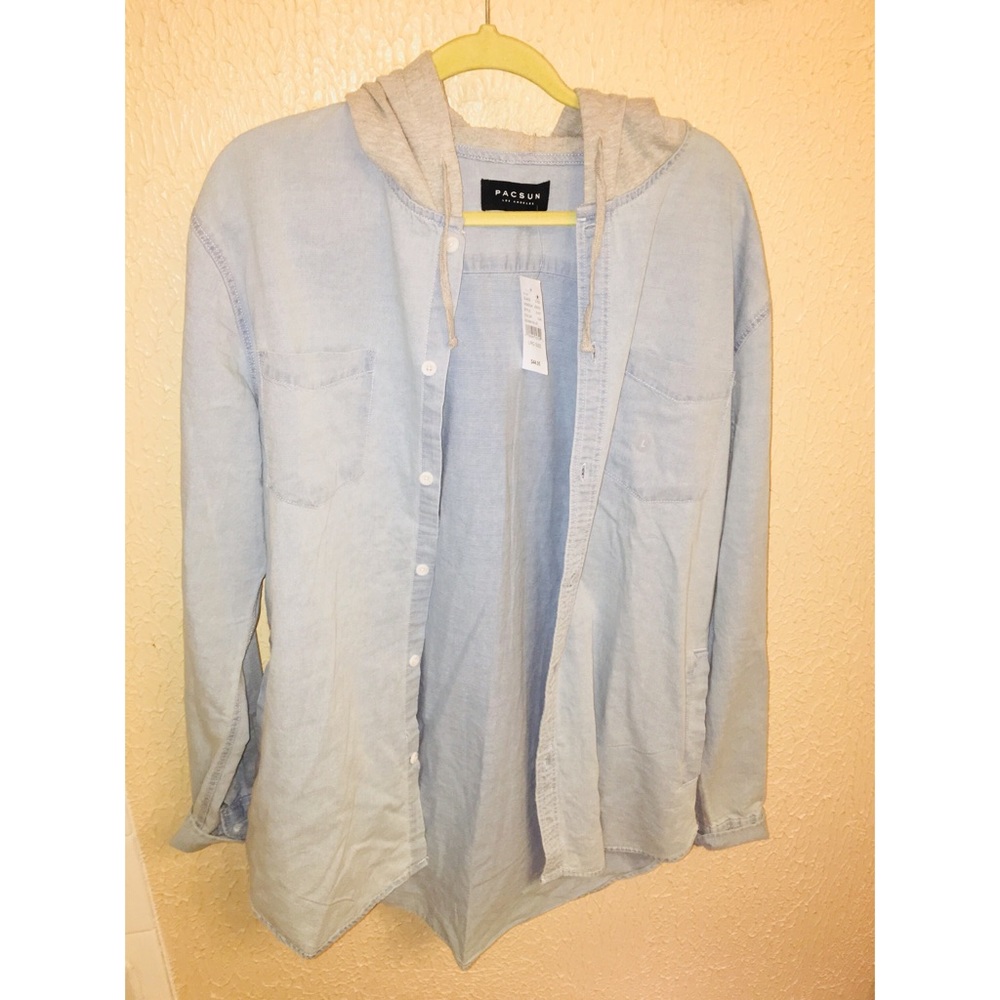 Pacsun Denim Blue Jacket with Hood